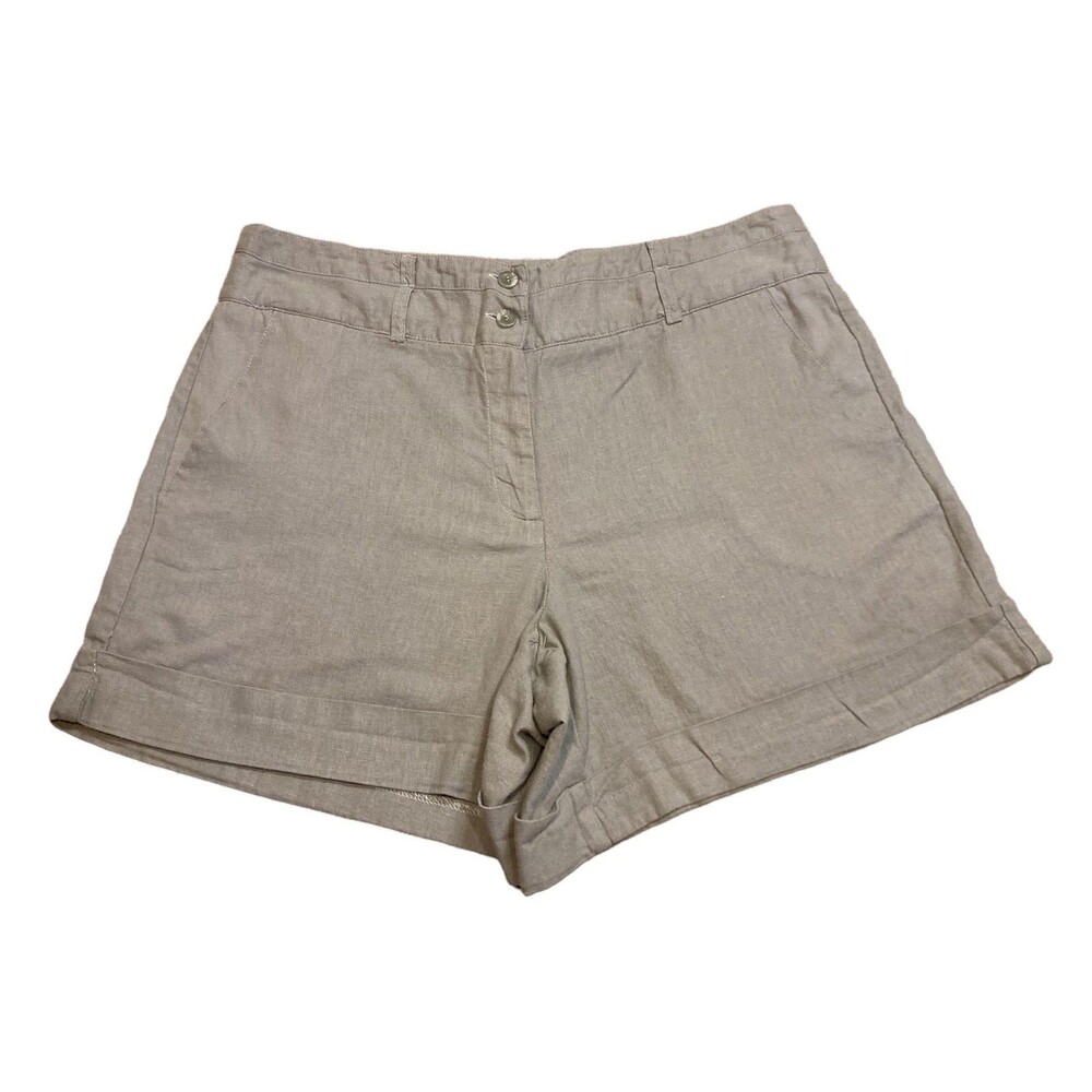 Y2K women's high rise mom shorts size 14 W gray light weight shorty beachy